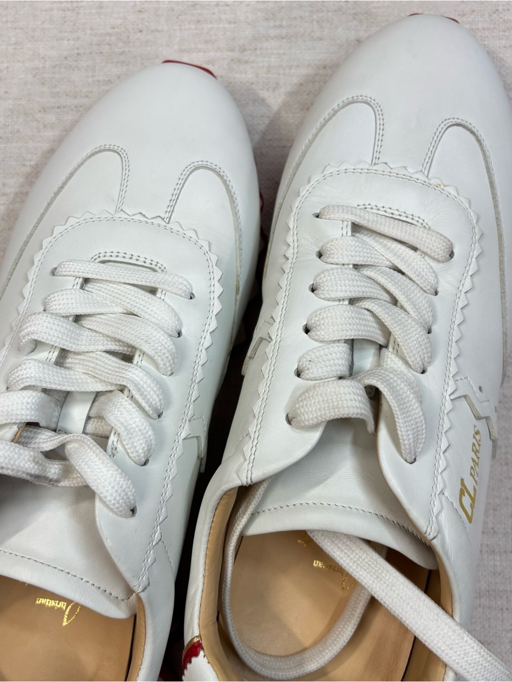 Authentic Christian Louboutin Men’s size 41 Loubishark Sneakers in white red - Picture 10 of 12